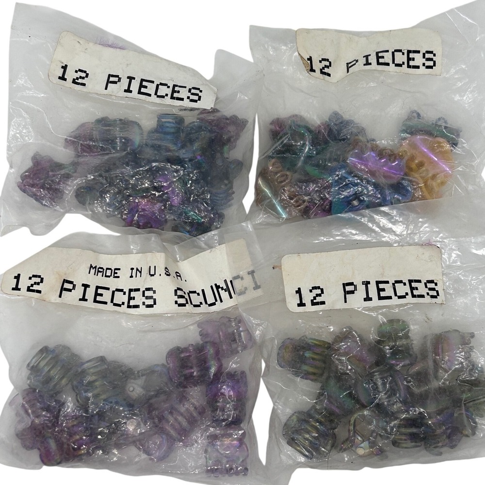 Scunci Butterfly Hair Clips Iridescent Oil Slick 48pc Lot Y2K Vintage